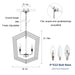 Matte Black Gold Chandelier for Dining Room 4-Light Kitchen Light Fixture Metal Industrial - okeli lights