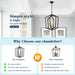 Matte Black Gold Chandelier for Dining Room 4-Light Kitchen Light Fixture Metal Industrial - okeli lights