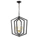 Matte Black Gold Chandelier for Dining Room 4-Light Kitchen Light Fixture Metal Industrial - okeli lights