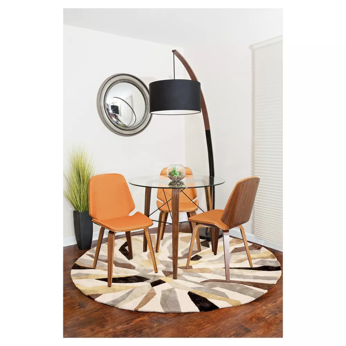 Mid-Century Modern Floor Lamp with Walnut Wood Frame and Marble Base
