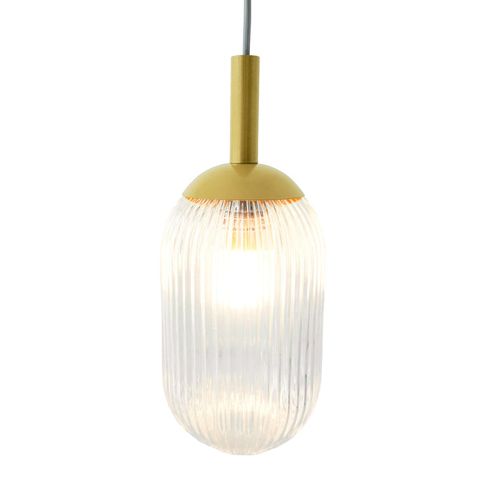 Mid-Century Modern Classic Pendant Lamp Gold and Clear Glass - okeli lights