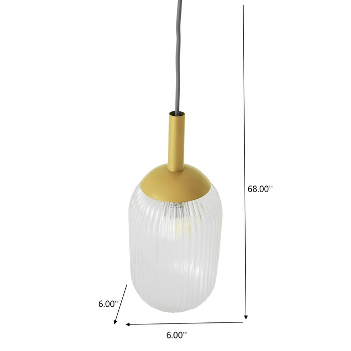 Mid-Century Modern Classic Pendant Lamp Gold and Clear Glass - okeli lights