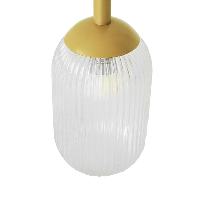 Mid-Century Modern Classic Pendant Lamp Gold and Clear Glass - okeli lights