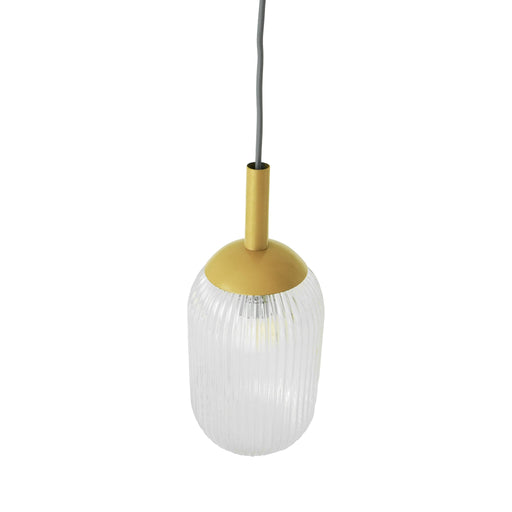 Mid-Century Modern Classic Pendant Lamp Gold and Clear Glass - okeli lights