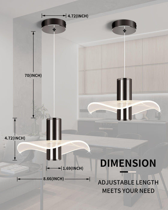 OKELI Modern Pendant Light Kitchen Island Black Dimmable LED - okeli lights