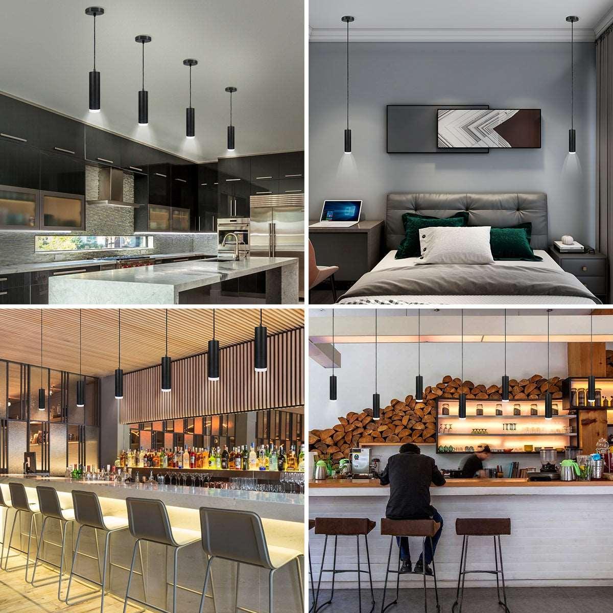 OKELI Black Pendant Lights Kitchen Island,Modern Unique Adjustable Focus, 1 Pack - okeli lights