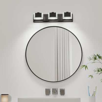 Modern Black Vanity Light Up and Down LED Fixtures Bathroom Wall Light Over Mirror 6000K