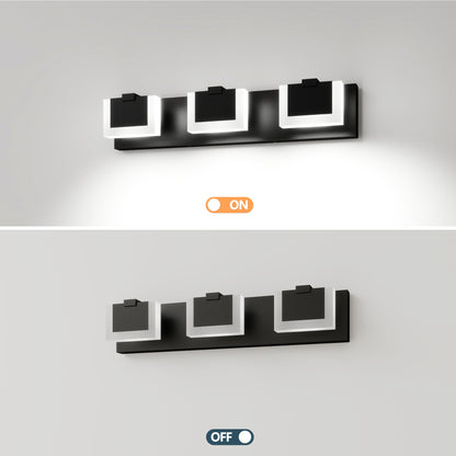 Modern Black Vanity Light Up and Down LED Fixtures Bathroom Wall Light Over Mirror 6000K