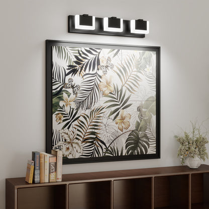 Modern Black Vanity Light Up and Down LED Fixtures Bathroom Wall Light Over Mirror 6000K