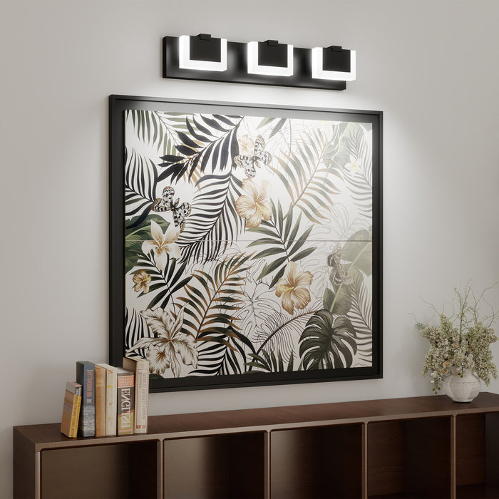 Modern Black Vanity Light Up and Down LED Fixtures Bathroom Wall Light Over Mirror 6000K