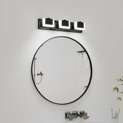 Modern Black Vanity Light Up and Down LED Fixtures Bathroom Wall Light Over Mirror 6000K