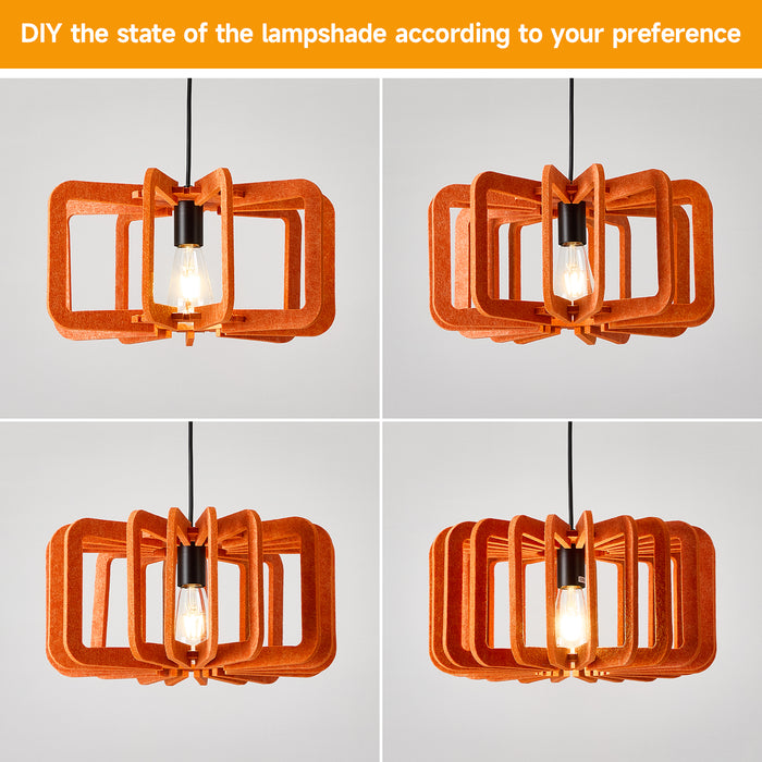 Modern Boho Pendant Lights DIY Hanging Lamp Shade with 59ft Adjustable Wire Chandelier for Reading Corner Restaurant