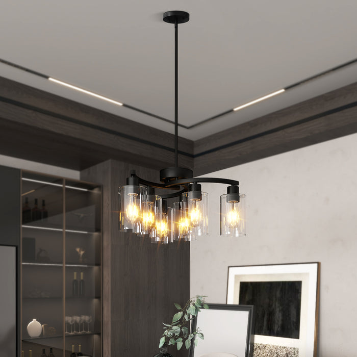 Modern Farmhouse Chandelier Contemporary Dining Room Light Fixture Adjustable Height Hanging Industrial