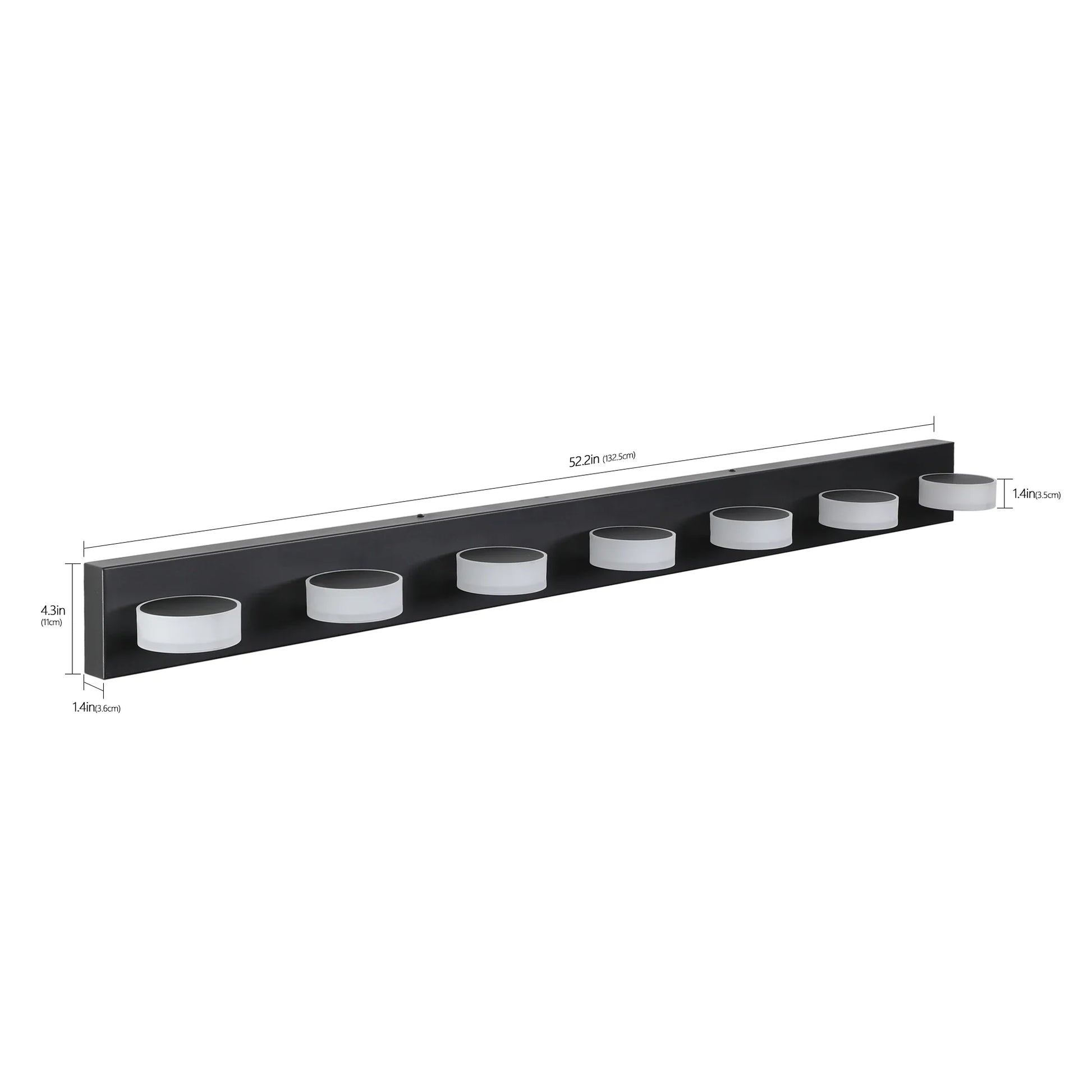 Modern LED Vanity Light Fixture 7-6-5-4-Light Black Bathroom Wall Sconce Dimmable - okeli lights