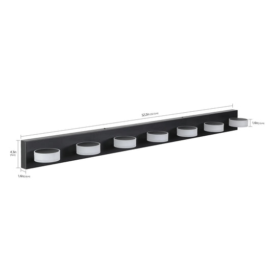 Modern LED Vanity Light Fixture 7-6-5-4-Light Black Bathroom Wall Sconce Dimmable - okeli lights