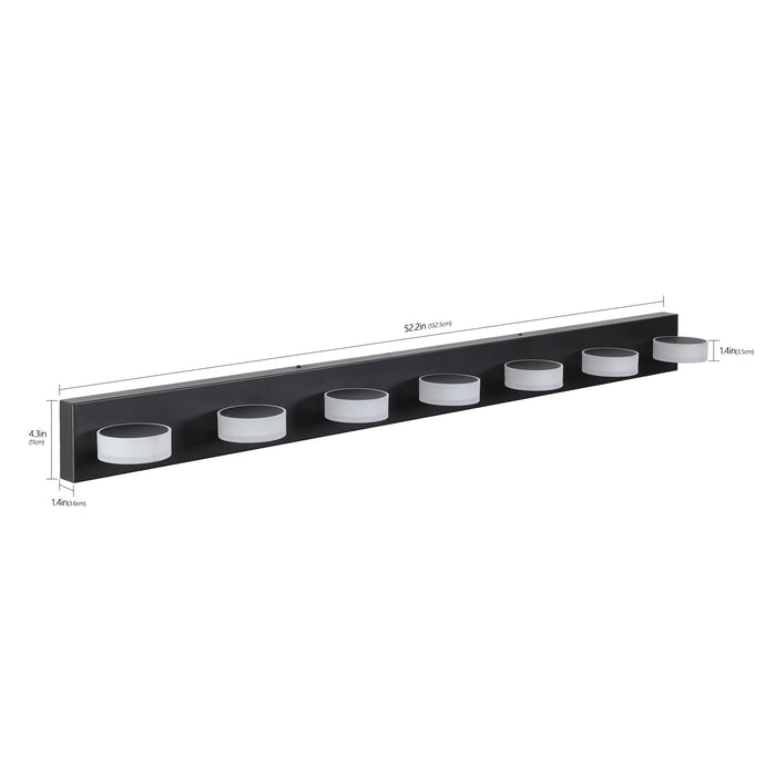 Modern LED Vanity Light Fixture 7-6-5-4-Light Black Bathroom Wall Sconce Dimmable