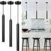 OKELI Pendant Lights Kitchen Island Modern Black Fixture LED Minimalist Strip 3Pack - okeli lights