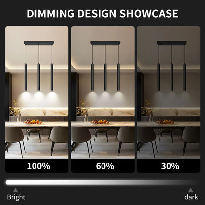 Modern Pendant Light LED Square 3-Light Dimmable 30W 2300LM 4000K - okeli lights
