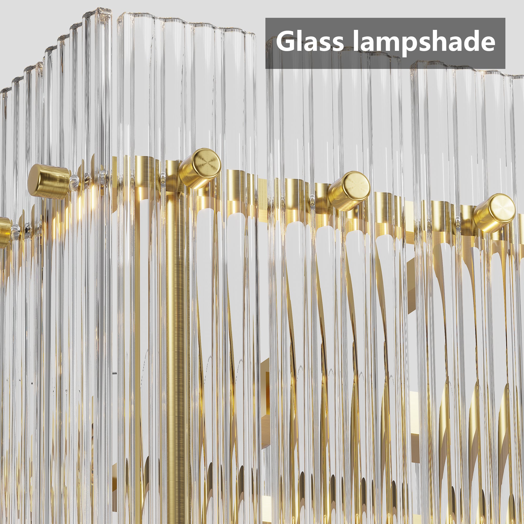 Modern Rectangular Crystal Glass Chandelier 10-Lights Contemporary Pendant Ceiling Lighting Fixture