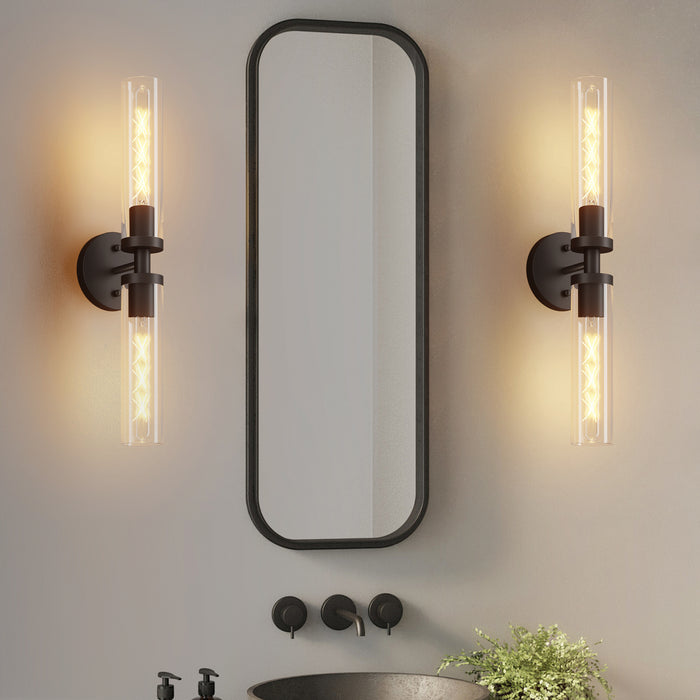 Modern Sconces Wall Decor Set of 2 Pack Wall Light Fixtures with Clear Glass