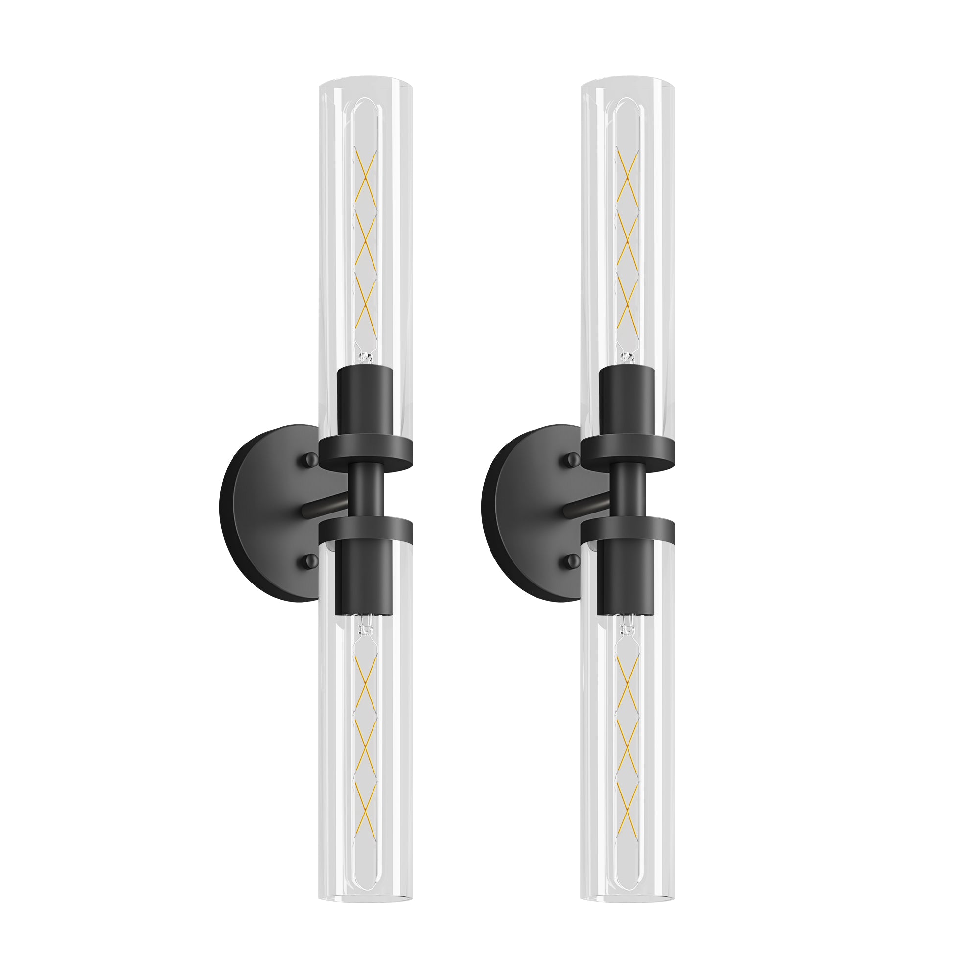 Modern Sconces Wall Decor Set of 2 Pack Wall Light Fixtures with Clear Glass