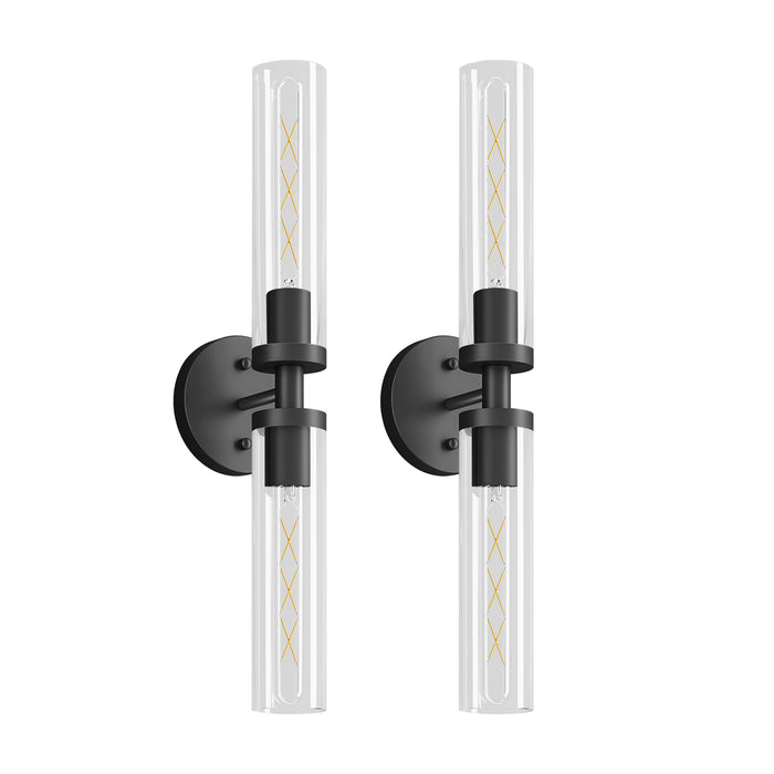 Modern Sconces Wall Decor Set of 2 Pack Wall Light Fixtures with Clear Glass