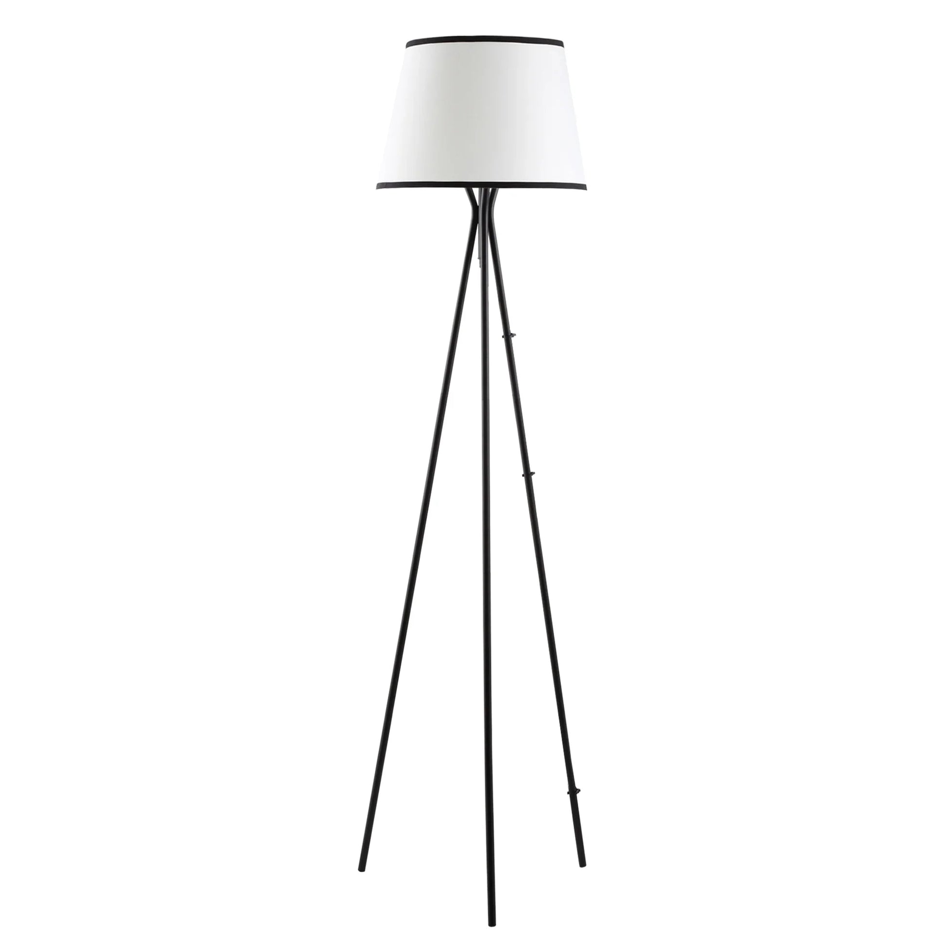 Modern Tripod Floor Lamp Free Standing Land Lamp Steel Frame Footswitch Fabric Lampshade and E26 Base - okeli lights