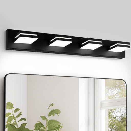 Modern Bathroom Light Fixtures Dimmable 4 Light Black Bathroom Vanity Light 360°Rotatable - okeli lights
