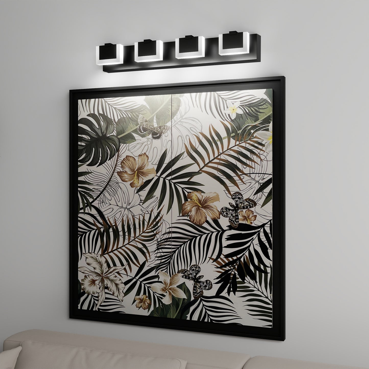 Modern Black Vanity Light Up and Down LED Fixtures Bathroom Wall Light Over Mirror 6000K