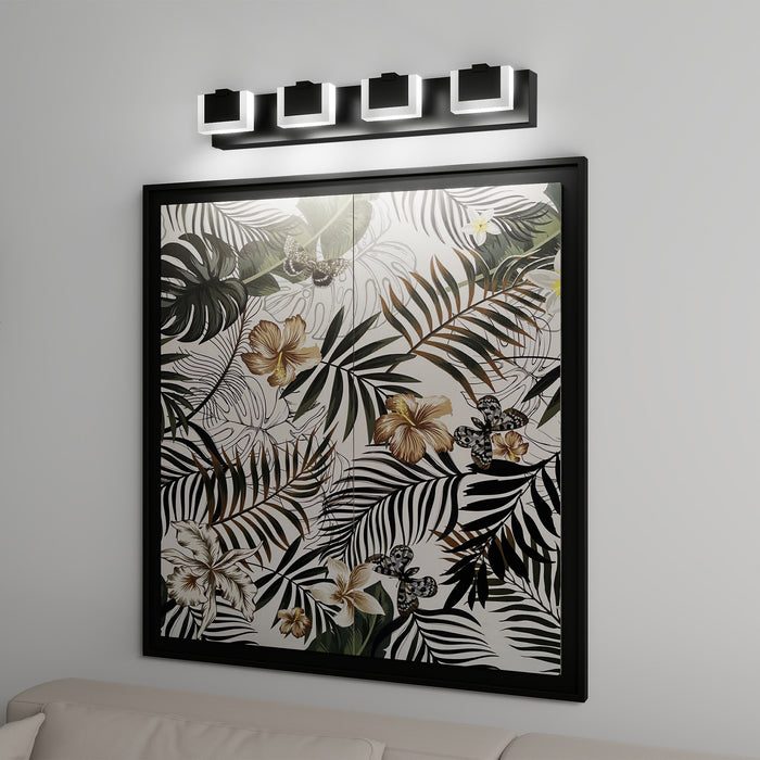 Modern Black Vanity Light Up and Down LED Fixtures Bathroom Wall Light Over Mirror 6000K