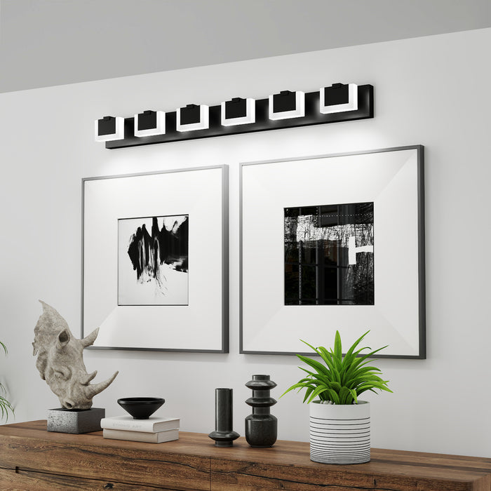 Modern Black Vanity Light Up and Down LED Fixtures Bathroom Wall Light Over Mirror 6000K