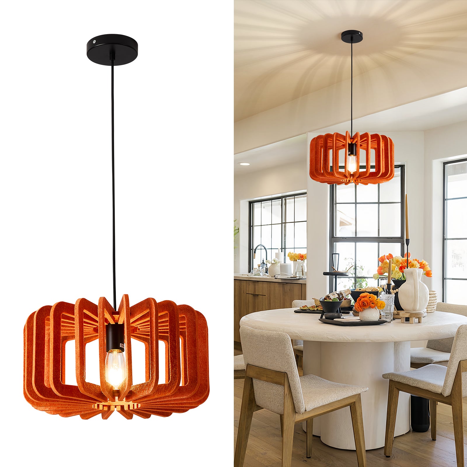 Modern Boho Pendant Lights DIY Hanging Lamp Shade with 59ft Adjustable Wire Chandelier for Reading Corner Restaurant