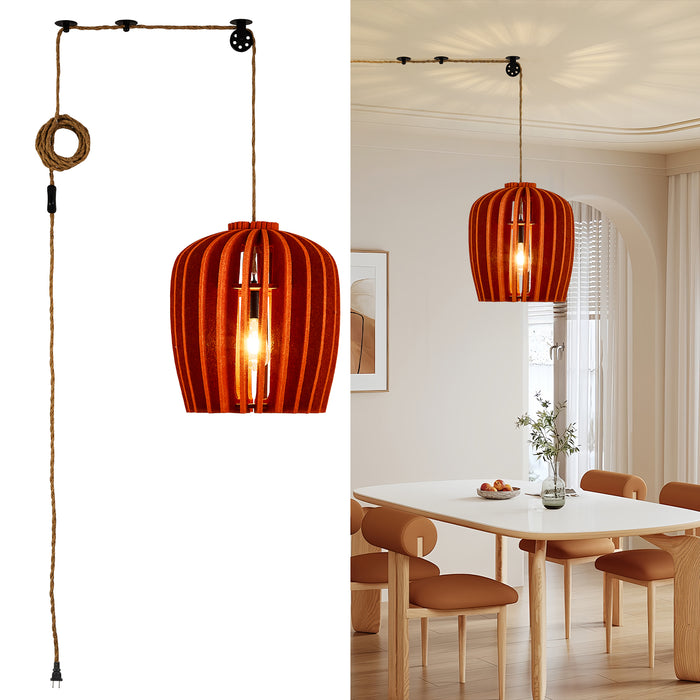 Modern Boho Pendant Lights DIY Hanging Lamp Shade with 59ft Adjustable Wire Chandelier for Reading Corner Restaurant