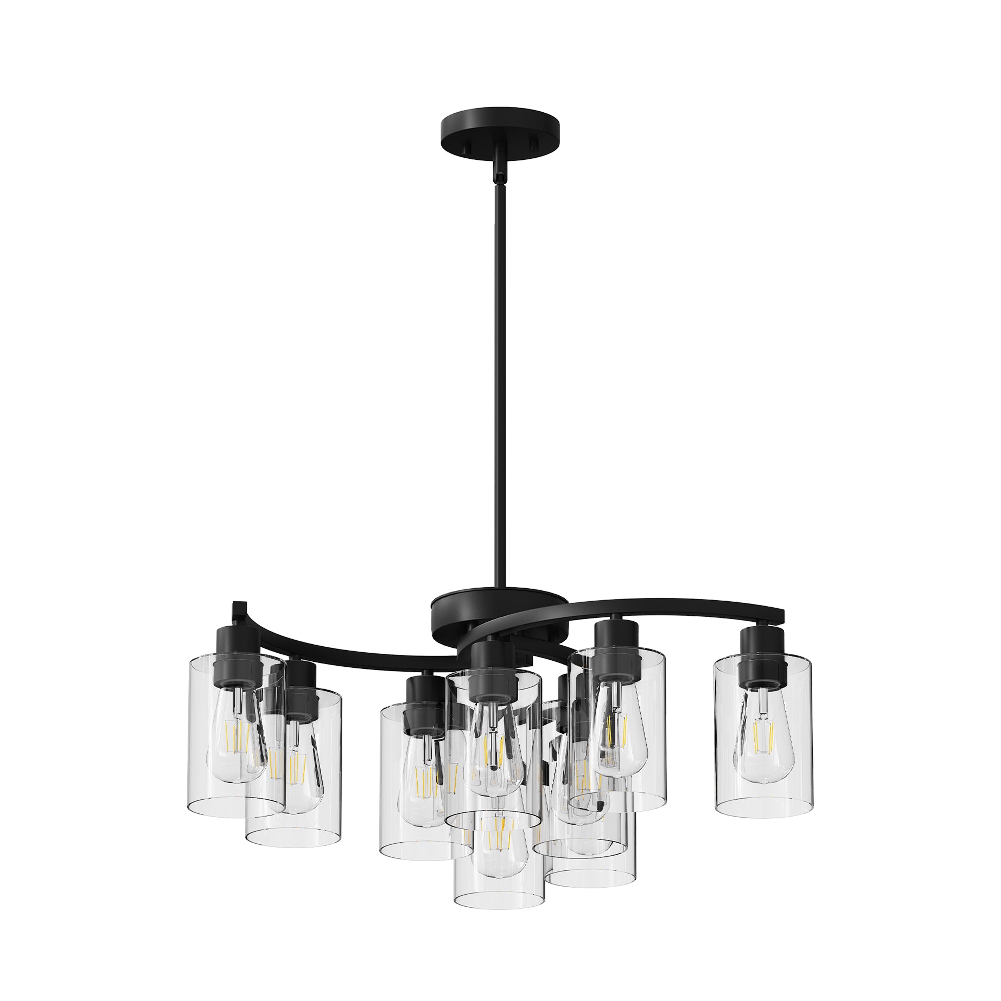 Modern Farmhouse Chandelier Contemporary Dining Room Light Fixture Adjustable Height Hanging Industrial