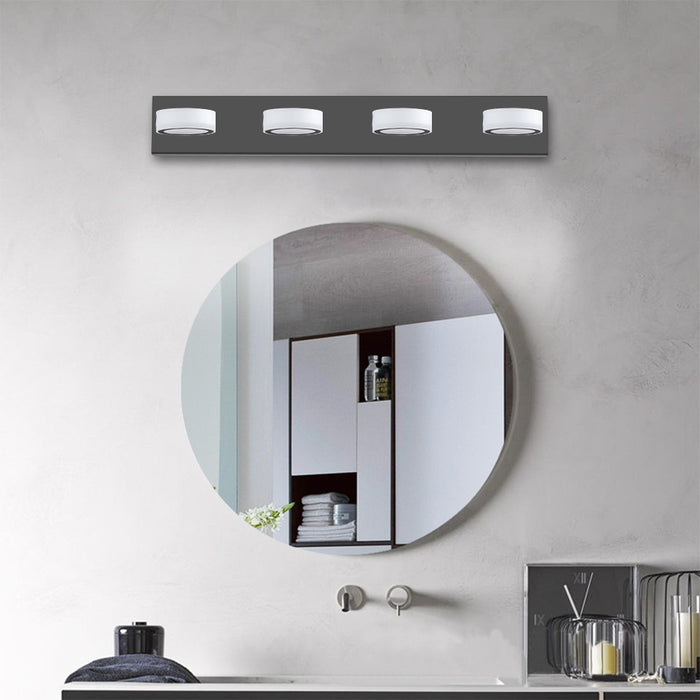 Modern LED Vanity Light Fixture 7-6-5-4-Light Black Bathroom Wall Sconce Dimmable
