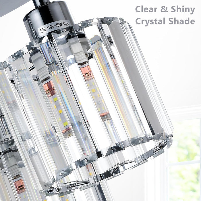 3-Light Kitchen Mount Hallway Light Fixtures Semi Flush Mount Ceiling with Clear Crystal Shades