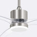 OKELI Clear Fan Blades Ceiling Fan with Light, 52 Inch Brushed Nickel Transparent Ceiling Fans 3 Reversible Blade - okeli lights