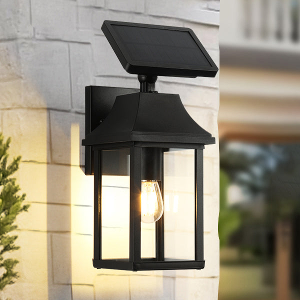 OKELI Solar Porch Light with Motion Sensor, Dusk to Dawn Outdoor Wall Lantern, Waterproof Exterior Sconce