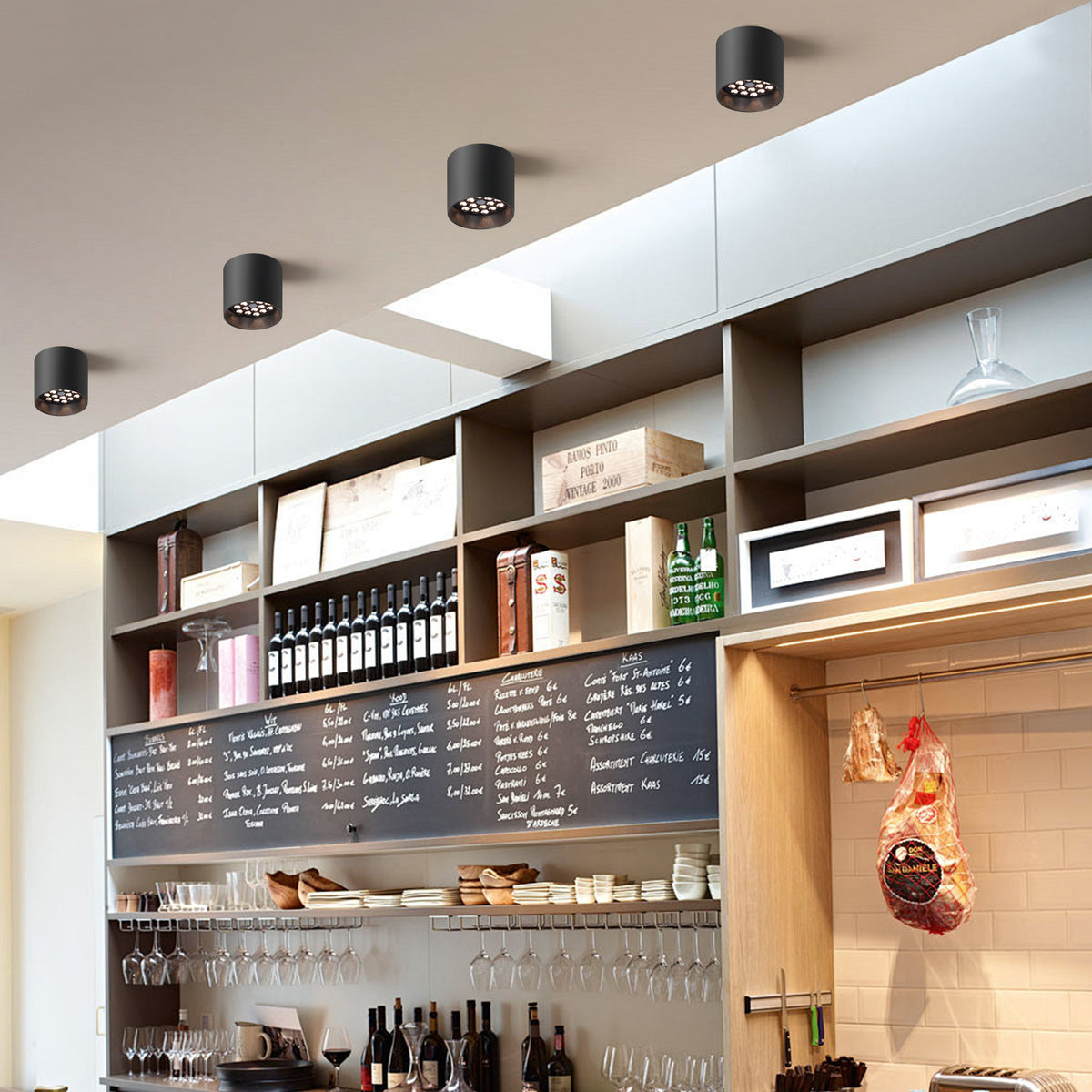 OKELI Surface-mount Cylinder Lights with Honeycomb Louver LED Downlights 3CCT Dimmable 3Pack