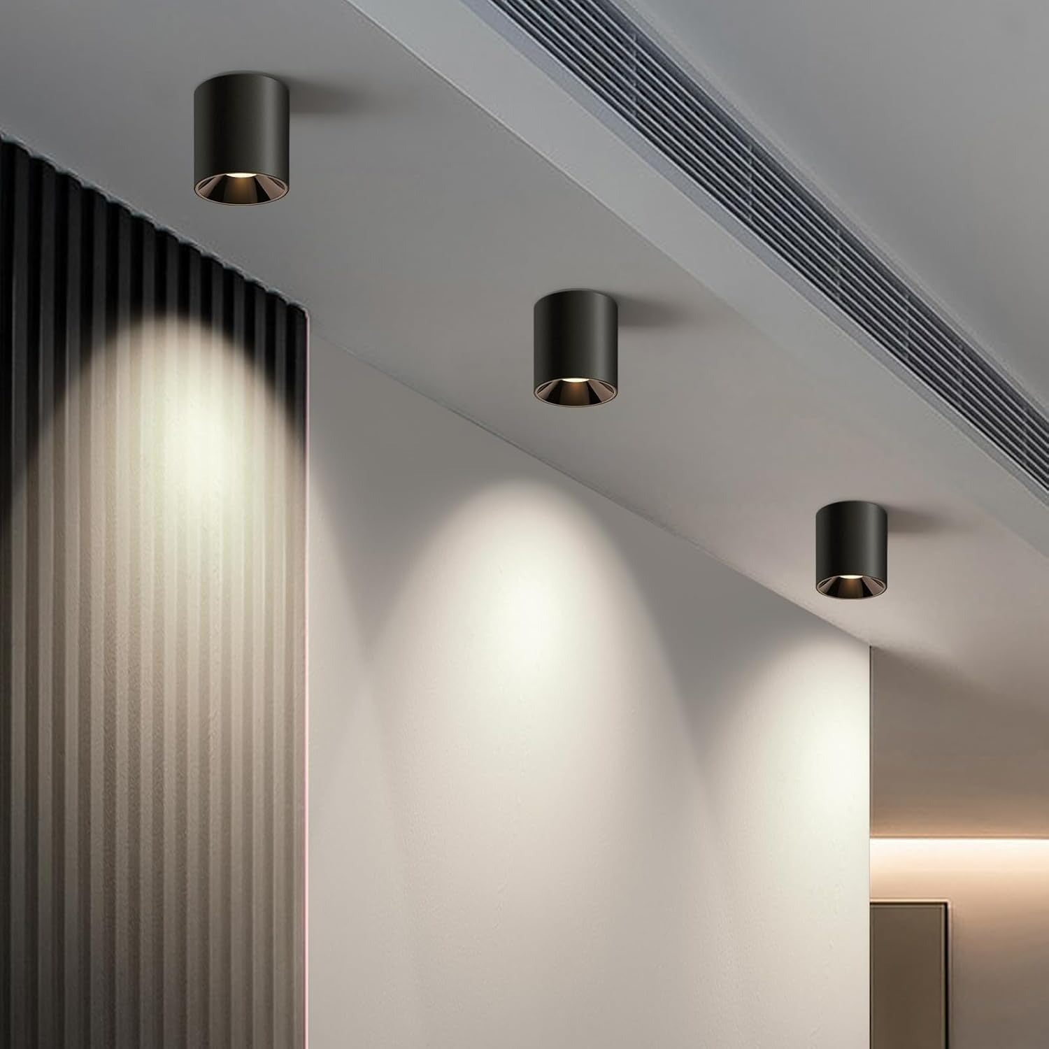 OKELI Flush Mount Modern LED Matte Cylinder Down Ceiling Light Fixtures COB 20W 4000K