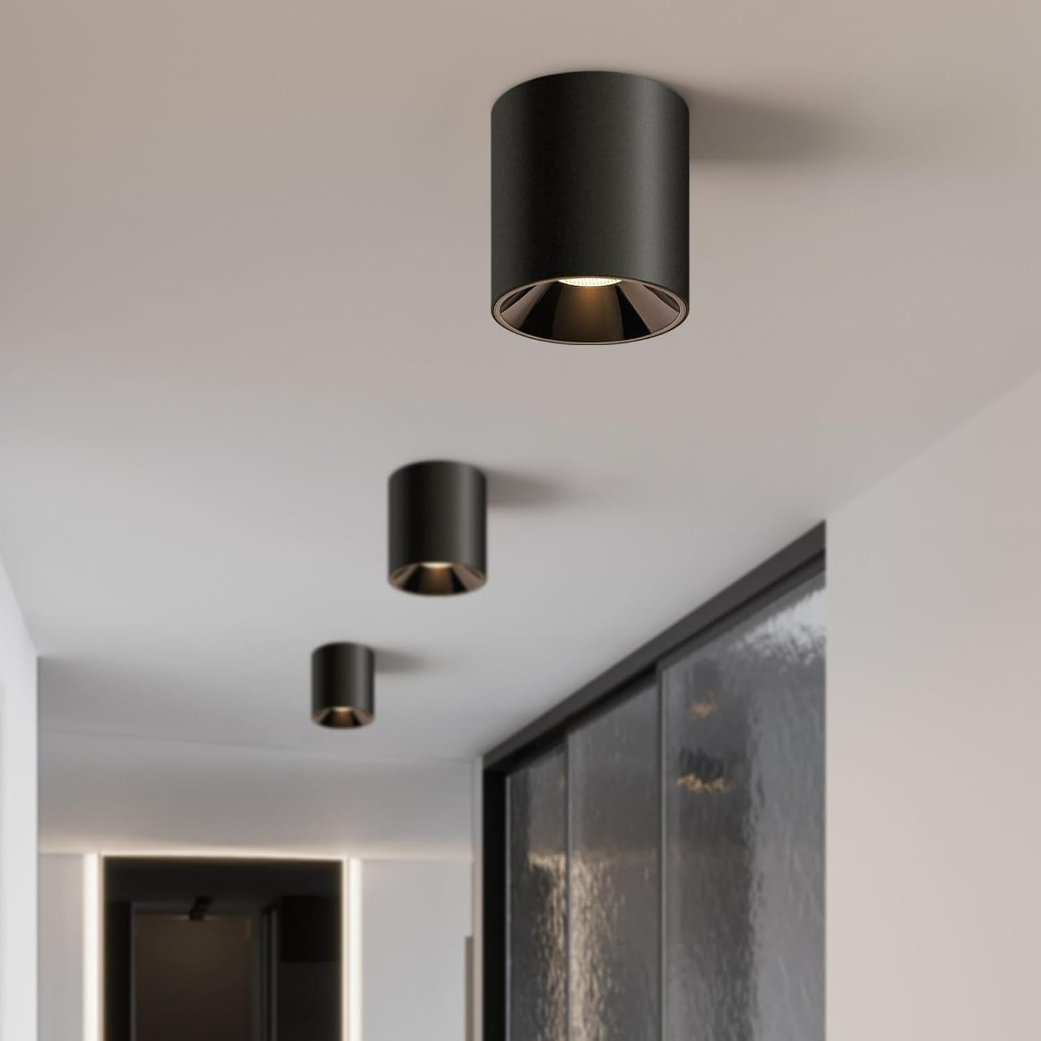 OKELI Flush Mount Modern LED Matte Cylinder Down Ceiling Light Fixtures COB 20W 4000K