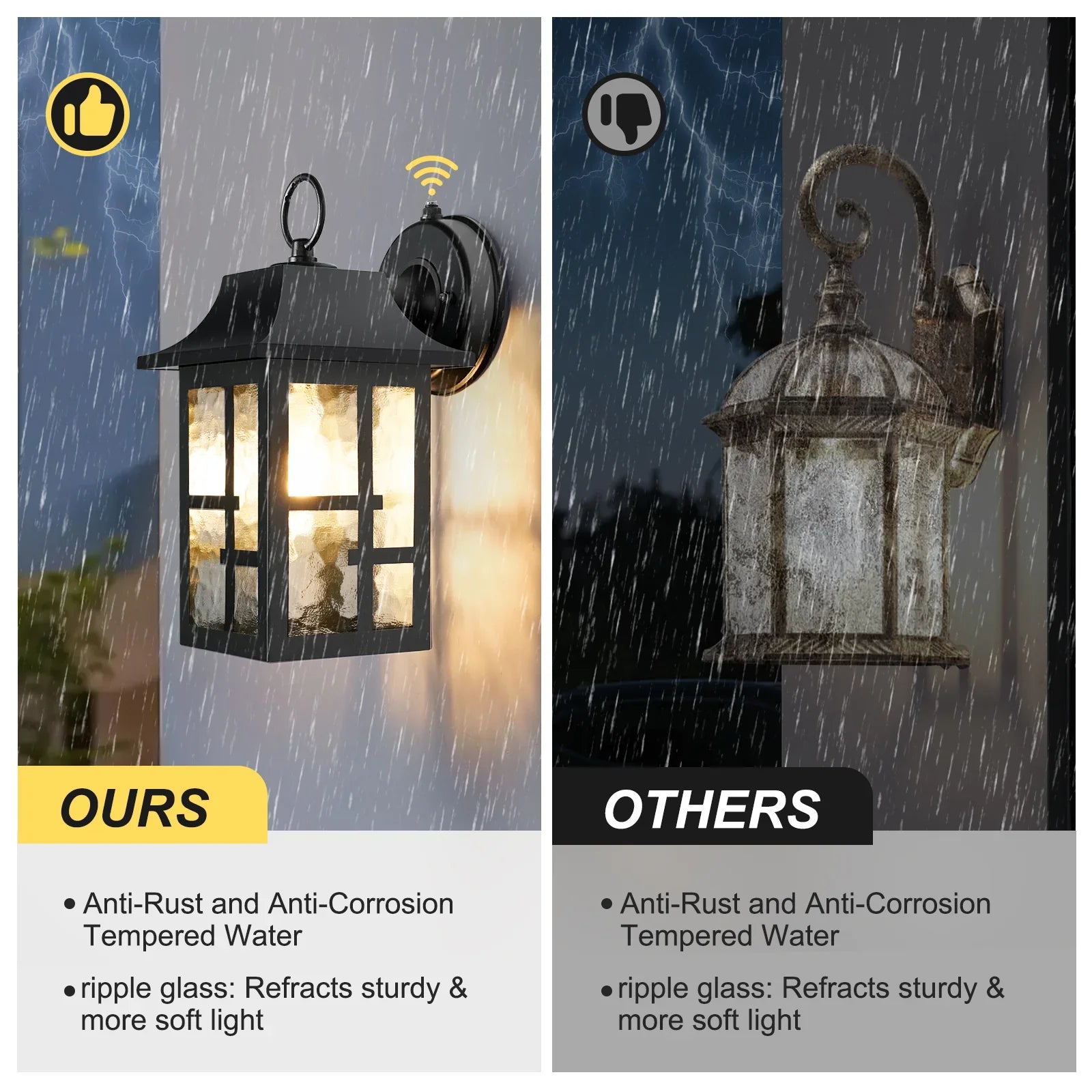 Outdoor Wall Lights Dusk to Dawn Waterproof Anti-rust Lantern Front Porch Sconce Lighting - okeli lights