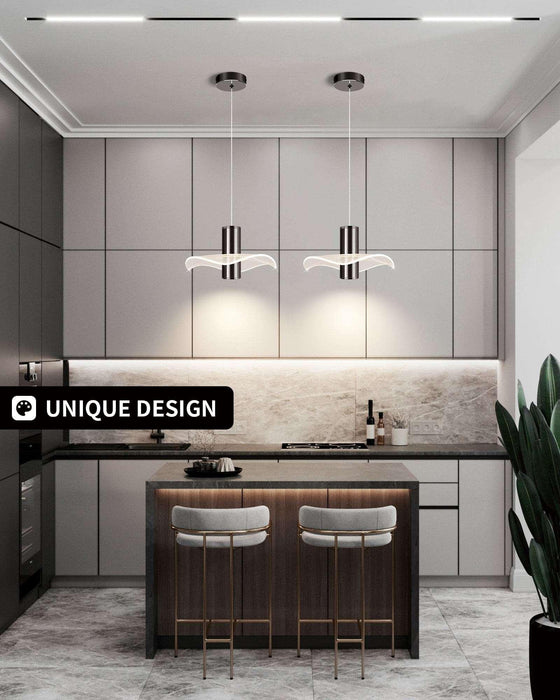 OKELI Modern Pendant Light Kitchen Island Black Dimmable LED - okeli lights
