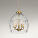 Pendant Chain Hanging Light with Clear Glass Satin Brass - okeli lights