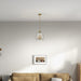 Pendant Chain Hanging Light with Clear Glass Satin Brass - okeli lights