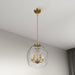 Pendant Chain Hanging Light with Clear Glass Satin Brass - okeli lights