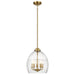 Pendant Chain Hanging Light with Clear Glass Satin Brass - okeli lights