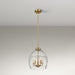 Pendant Chain Hanging Light with Clear Glass Satin Brass - okeli lights