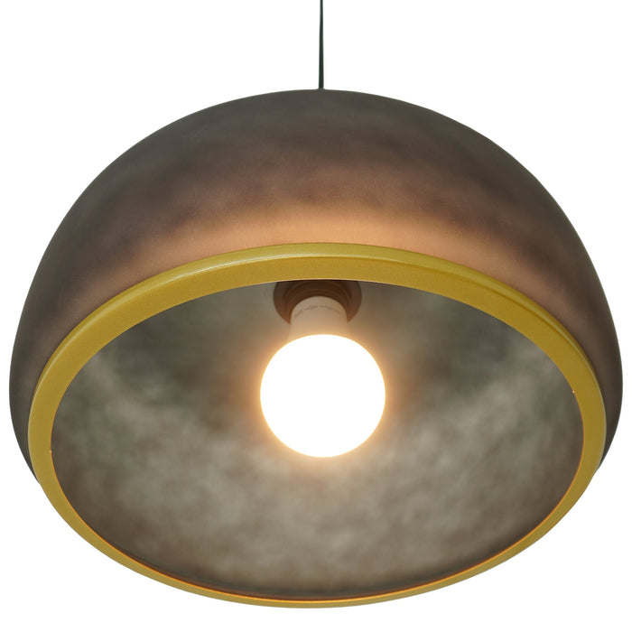 Pendant Lamp Glass Metal Black Sprayed and Gold Lighting - okeli lights