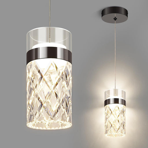 OKELI Pendant Light Modern LED Acrylic Black Small Hanging Island Light - okeli lights